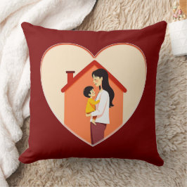 Mother and Child Love Illustration – Warm Family Kussen