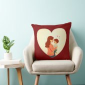 Mother and Child Love Illustration – Warm Family Kussen (Stoel)