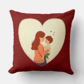 Mother and Child Love Illustration – Warm Family Kussen (Voorkant)