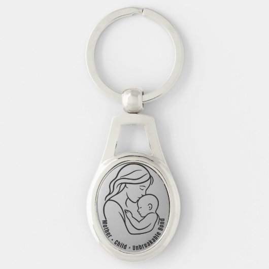Mother and Child Unbreakable Bond | Oval Keychain (Voorkant)