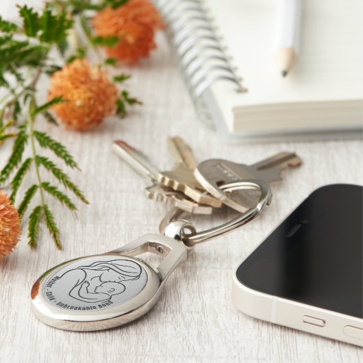 Mother and Child Unbreakable Bond | Oval Keychain (Zijkant)