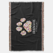 Mother Art Frenchie Mama Floral Paw French Bulldog Deken (Voorkant Verticaal)