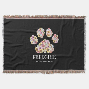 Mother Art Frenchie Mama Floral Paw French Bulldog Deken