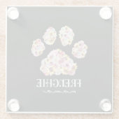 Mother Art Frenchie Mama Floral Paw French Bulldog Glazen Onderzetter (Achterkant)