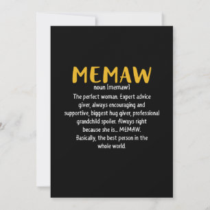 Mother Art Memaw Definition Feestdagenkaart