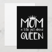 Mother Art Mom A Title Just Above Queen Kaart (Voorkant / Achterkant)