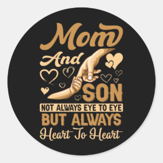 Mother Art | Mom and Son Heart To Heart Birthday Ronde Sticker