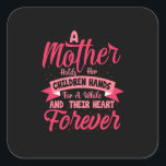 Mother Art Mother Holds Her Children Hands Vierkante Sticker<br><div class="desc">Mother Art Mother Holds Her Children Hands</div>