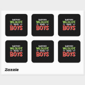 Mother Art Support Wildlife Raise Boys Vierkante Sticker (Vel)