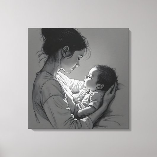 Mother & Baby artwork Canvas Afdruk (Voorkant)