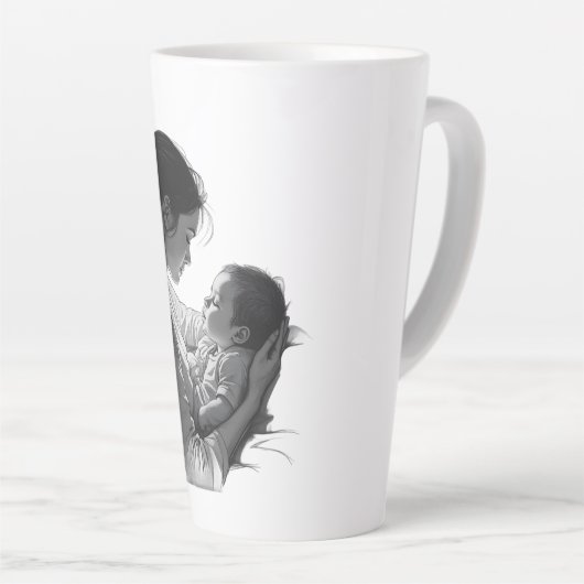 Mother & Baby artwork Latte Mok (Rechterhoek)