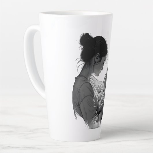 Mother & Baby artwork Latte Mok (Linkerhoek)