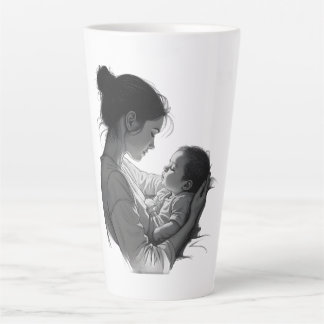 Mother & Baby artwork Latte Mok