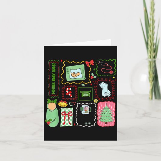 Mother Baby Nurse Christmas Stamp Stpartum Materni Kaart (Voorkant)