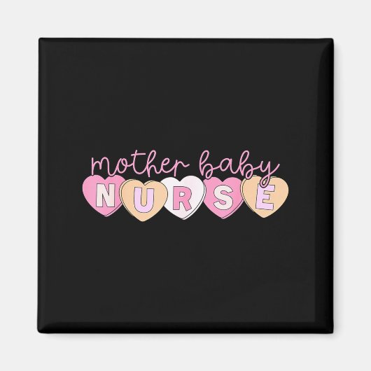 Mother Baby Nurse Hearts Valentine Obgyn Stpartum  Magneet (Voorkant)