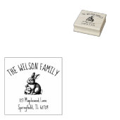Mother & Baby Rabbit Family Return Address Stamp Rubberstempel (Gestempeld)