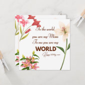 Mother Birthday card with flower Kaart (Voorkant / Achterkant in situ)