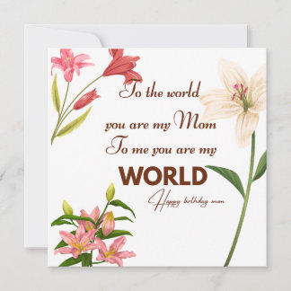  Mother Birthday card with flower Kaart