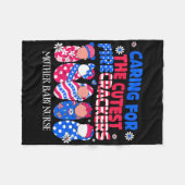 Mother By Nurse Patriotic USA Vlag Amerikaans Inde Fleece Deken (Voorkant (Horizontaal))