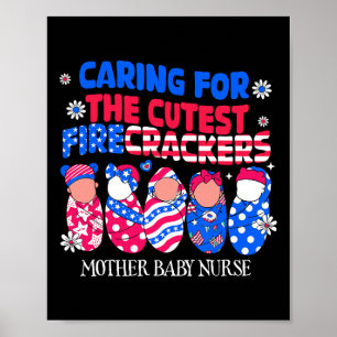 Mother By Nurse Patriotic USA Vlag Amerikaans Inde Poster