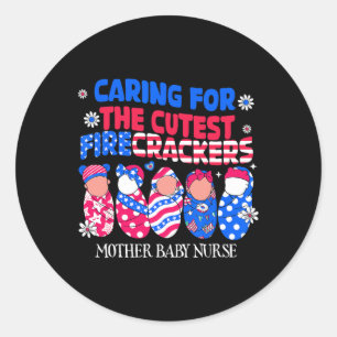 Mother By Nurse Patriotic USA Vlag Amerikaans Inde Ronde Sticker