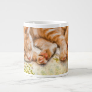 MOTHER CAT BABY KITTEN NAP GROTE KOFFIEKOP