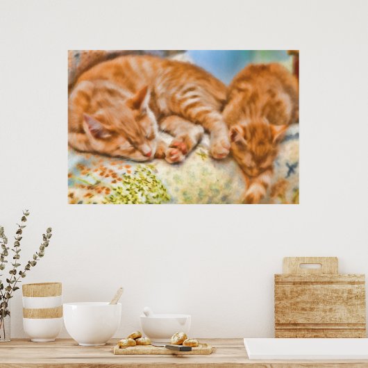 MOTHER CAT KITTEN NAP POSTER (Keuken)