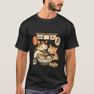 Mother Cat & Kitten Ramen Shirt – Cute Japanese 