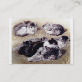MOTHER CAT MET KITTENS White Pearl paper Visitekaartje (Achterkant)