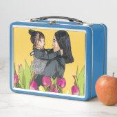 Mother & Child Love Illustration Metal Lunchbox (In situ)
