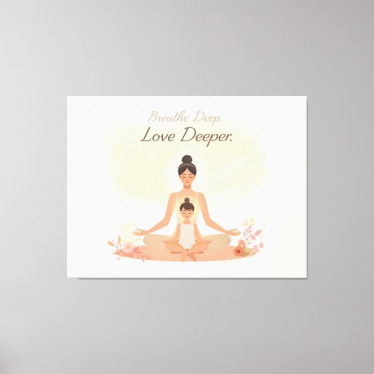 Mother & Child Meditation Serenity Art Canvas Afdruk (Voorkant)