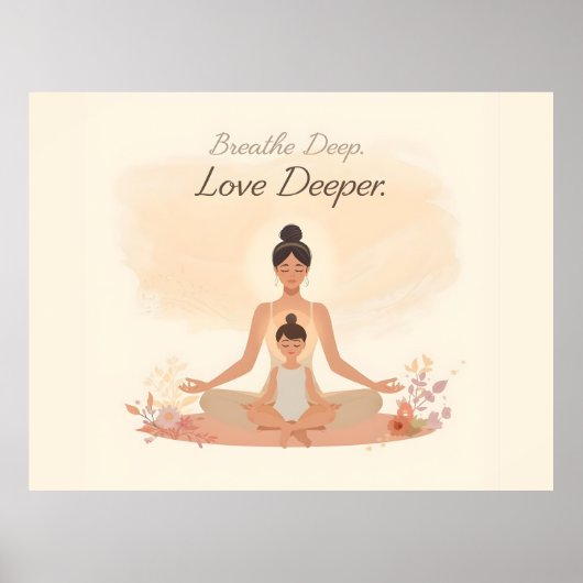 Mother & Child Meditation Serenity Art Poster (Voorkant)