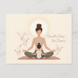 Mother Child Yoga Meditation Art Briefkaart