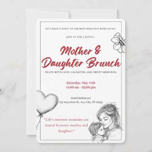 Mother Daughter Brunch Invitation (Voorkant)