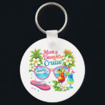 Mother Daughter Cruise Tropical Vacation Sleutelhanger<br><div class="desc">Colorful tropical travel artwork with sunglasses reflecting a cruise ship, cocktails, beach flowers and palm elements creating a vibrant vacation mood. Perfect for celebrating a special cruise trip shared by mother and daughter.</div>
