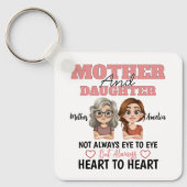 Mother & Daughter Hearts Connected Across Distance Sleutelhanger (Voorkant)