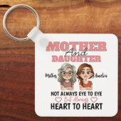 Mother & Daughter Hearts Connected Across Distance Sleutelhanger (Voorkant)