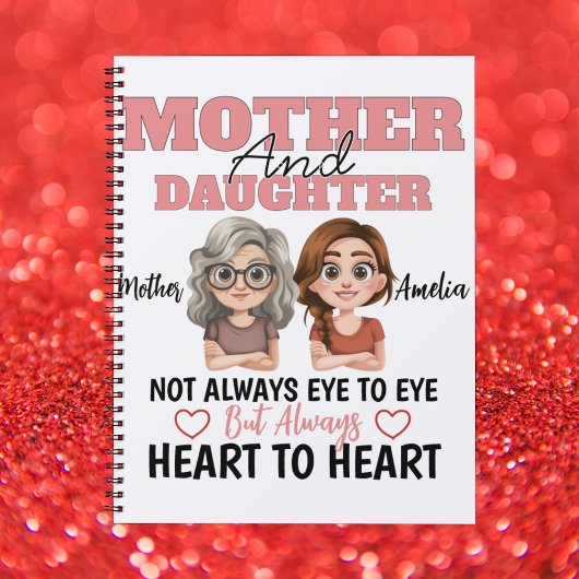 Mother Daughter Hearts Together Across Distance Notitieboek