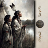 Mother & Daughter Teepee Prayer Decoupage Tissuepapier