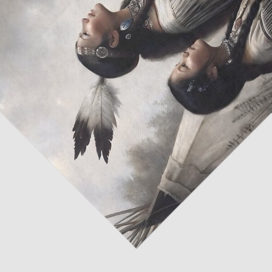 Mother & Daughter Teepee Prayer Decoupage Tissuepapier (Detail)