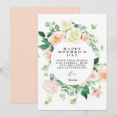 mother day cards floral elegant (Voorkant / Achterkant)