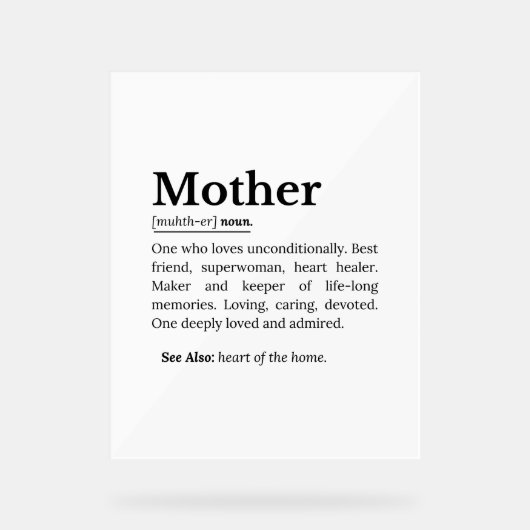Mother Definition Acryl Bord (Voorkant)