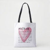 Mother Definition met een hart canvas tas (Voorkant)