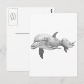MOTHER DOLPHINS LOVE BRIEFKAART (Voorkant / Achterkant)