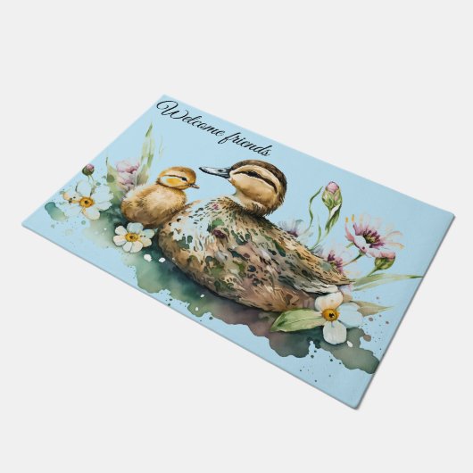 Mother Duck and Duckling  Deurmat (Schuin)