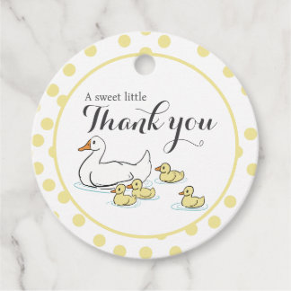 Mother Duck and Ducklings Baby shower Favoriet Tag Bedankjes Labels