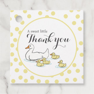 Mother Duck and Ducklings Baby shower Favoriet Tag Bedankjes Labels