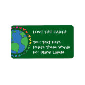 Mother Earth Day Save The Planet Rainbow Hearts Etiket (Voorkant)