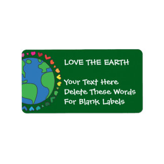 Mother Earth Day Save The Planet Rainbow Hearts Etiket