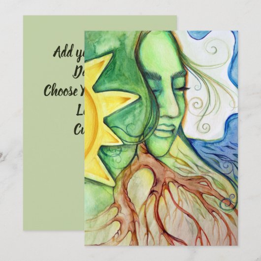 Mother Earth Gaia Goddess Kaart (Voorkant / Achterkant)